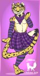  absurd_res atelierlunatic bottomwear cheetah clothed clothing crossdressing felid feline hi_res male mammal skirt 