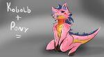  anthro blush equid equine female horse hybrid kobold looking_at_viewer mammal pocketmob pony scalie simple_background sketch smile solo text tongue tongue_out 