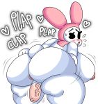  &lt;3 anthro anus big_breasts big_butt blush bodily_fluids breasts butt disembodied_penis drooling duo female genital_fluids genitals hi_res huge_breasts huge_butt human lagomorph leporid lewd_dorky male male/female mammal mostly_nude my_melody onegai_my_melody penis plap pussy pussy_juice rabbit saliva sanrio slightly_chubby sweat thick_thighs vaginal 