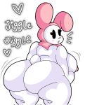  &lt;3 anthro big_breasts big_butt blush breasts butt female fur hi_res huge_breasts huge_butt lagomorph leporid lewd_dorky looking_back mammal mostly_nude motion_lines my_melody onegai_my_melody rabbit sanrio shaking_butt shocked slightly_chubby solo thick_thighs white_body white_fur 
