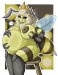  2021 antennae_(anatomy) anthro areola arthropod arthropod_abdomen athena_(bootleggz) bee belly belly_rub big_belly big_breasts blush bootleggz breast_grab breast_play breast_squish breasts breath butt butt_grab cel_shading crown digital_media_(artwork) eyelashes eyeshadow fangs female fingers fur glistening glistening_body hair hand_on_breast hand_on_butt hi_res huff hymenopteran insect insect_wings inverted_nipples looking_down makeup multi_limb navel nipples non-mammal_breasts not_furry nude outline pregnant pregnant_female puffy_areola puffy_nipples shaded signature simple_background smile solo squish stinger stripes thick_thighs translucent translucent_wings wings yellow_body 