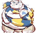  2021 another_eidos_of_dragon_vein_r anthro belly blush fur horn male overweight patty_(anothereidos_r) scarf solo tanukizanpika white_body white_fur yeti 