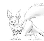  anthro big_breasts big_butt biped black_and_white breasts butt canid canine cheek_tuft claws digital_media_(artwork) facial_tuft female hanging_breasts hi_res huge_thighs looking_at_viewer mammal monochrome nude realius simple_background solo thick_thighs traditional_media_(artwork) tuft 