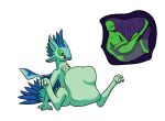  4_ears abdominal_bulge alpha_channel ambiguous_gender ambiguous_prey anthro anthro_pred avali avali_(original) blue_body blue_feathers bodily_fluids carbondrake countershading dewclaw digitigrade feathered_crest feathered_wings feathers female female_pred green_body green_eyes gyrotech head_crest humanoid humanoid_prey internal larger_pred luvashi multi_ear organs stomach stomach_acid vore winged_arms wings ych_(character) 