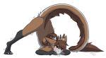  2021 anthro biped blush breasts brown_hair destiny_(milodesty) dragon female fur furred_dragon hair jack-o&#039;_pose milodesty nude pose simple_background solo white_background 