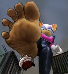  2021 5_toes anthro artist_name barefoot bat_wings big_feet biped breasts building chiropteran closed_smile clothed clothing digital_drawing_(artwork) digital_media_(artwork) dr._eggman duo english_text eyelashes eyeliner eyeshadow feet female foot_fetish foot_focus foreshortening fur green_eyes grey_sky hi_res huge_feet human human_on_anthro humanoid_feet imminent_stomp interspecies larger_female looking_at_another looking_down low-angle_view macro makeup male male/female mammal membrane_(anatomy) membranous_wings micro micro_on_macro no_shoes outside perspective plantigrade purple_eyeshadow raised_leg rammzi rouge_the_bat sega size_difference size_play smaller_male smile soles solo_focus sonic_the_hedgehog_(series) spread_toes tan_body tan_skin text toes vehicle video_games white_body white_fur wings wrinkled_feet wrinkled_soles 