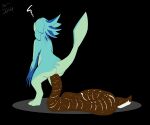  4_ears 6:5 absurd_res after_vore ambiguous_gender ambiguous_prey animal_genitalia anthro anthro_pred avali avali_(original) blue_body blue_feathers cloaca countershading death disposal fatal_vore feathered_crest feathered_wings feathers feces female female_pred genitals green_body head_crest hi_res luvashi magicalfurry multi_ear pooping scat smaller_pred vore weight_gain winged_arms wings 