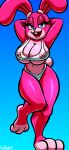  anthro big_breasts breasts cleavage clothed clothing female fur lagomorph leporid mammal panties pink_body pink_fur protagon rabbit solo underwear 