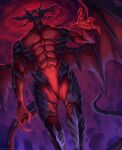  2021 4_fingers abs claws demon diabolos digital_media_(artwork) final_fantasy fingers horn humanoid male membrane_(anatomy) membranous_wings muscular muscular_humanoid muscular_male nurinaki pecs red_body red_skin solo square_enix standing teeth video_games wings yellow_eyes 
