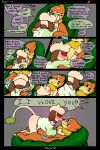  2:3 absurd_res blush bodily_fluids buizel clothing comic duo english_text female feral hi_res kai_(mr.smile) male male/female mimi_(mr.smile) mr.smile nintendo pok&eacute;mon pok&eacute;mon_(species) shirt smeargle sweat t-shirt text topwear video_games 