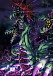  anthro bandai_namco claws detailed_background digimon digimon_(species) dragon elemental_creature fangs flora_fauna hi_res hydramon male monster multi_head odenzzi plant slime solo 