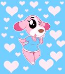  &lt;3 animal_crossing anthro canid canine canis cookie_(animal_crossing) domestic_dog female hi_res looking_at_viewer mammal marcodile nintendo one_eye_closed solo tongue tongue_out video_games wide_hips wink 