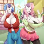  anthro anthrofied big_breasts breasts bulge cleavage clothed clothing equid equine fan_character female freckles friendship_is_magic gynomorph hasbro hi_res horn huge_breasts hyperstorm_h intersex mammal marauder6272 my_little_pony silver_sweet_(oc) sweetie_belle_(mlp) unicorn 