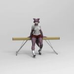  1:1 3d_(artwork) 3d_animation animated anthro bambookat beastars canid canine canis digital_media_(artwork) female juno_(beastars) mammal short_playtime solo turntable_(animation) wolf 
