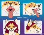 2021 anthro canid canine english_text ezo_red_fox facial_markings female fox grin hair head_markings hi_res male mammal markings model_sheet mouth_shot open_mouth orange_eyes pupils red_fox red_hair showing_teeth slit_pupils smile teeth text throat tongue tongue_out vulpes_foxnik zerika_(artist) 