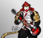  alphanox anthro clothing costume felid guitar hi_res male mammal muscular musical_instrument pantherine plucked_string_instrument solo string_instrument tiger 