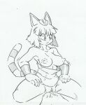  absurd_res animal_crossing ankha_(animal_crossing) ankha_zone anthro big_breasts bodily_fluids breasts domestic_cat duo felid feline felis female female_penetrated genital_fluids genitals hair hi_res human male male/female mammal monochrome nintendo nipples nude penetration penis pussy sex simple_background sketch spindandcloths traditional_media_(artwork) vaginal video_games 