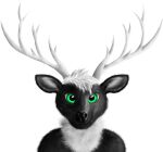  alpha_channel anthro antlers black-buck_(artist) black-buck_(character) black_body black_fur cervid fluffy fur horn male mammal realistic_fur solo 