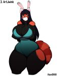  2018 3:4 absurd_res ailurid anthro arms_under_breasts artist_name big_breasts black_body black_fur black_hair blush breasts bunny_costume cleavage clothed clothing costume crossed_arms curvy_figure digital_media_(artwork) eyelashes fake_ears fake_rabbit_ears female fur green_eyes hair hi_res hourglass_figure huge_breasts kim_soo_min long_hair mammal multicolored_body multicolored_fur orange_body orange_fur red_panda simple_background solo standing superix thick_thighs voluptuous white_background white_body white_fur wide_hips 