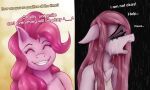  2021 absurd_res anthro bodily_fluids crying depression digital_media_(artwork) earth_pony english_text equid equine eyes_closed female friendship_is_magic hair happy hasbro hi_res horse mammal my_little_pony open_mouth pinkie_pie_(mlp) pony portrait sad shamziwhite smile tears text 