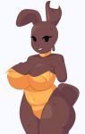  absurd_res anthro big_breasts breasts bunny_costume candy chocolate choker cleavage clothed clothing costume cytrusawa dessert female food food_creature hi_res jewelry lagomorph leporid looking_at_viewer mammal melting necklace notched_ear rabbit solo thick_thighs wide_hips 