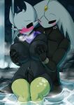  big_breasts black_body breasts duo female genitals hi_res hollow_knight latiar male male/female nipples nude penis team_cherry vessel_(species) video_games water woebeeme 