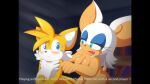  16:9 anonymous_artist anthro bedroom_eyes blush canid canine chiropteran dialogue duo english_text female fox genitals hi_res male mammal masturbation miles_prower narrowed_eyes nude penile penile_masturbation penis rouge_the_bat seductive sega sonic_the_hedgehog_(series) tan_body text widescreen yellow_body 