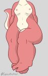  anthro big_butt breasts butt female hi_res kobold lily_(sarcobutter) nipples nude sarcobutter scalie short_stack simple_background small_breasts solo thick_thighs wide_hips 