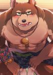  abs anthro blush canid canine canis dobermann domestic_dog green_eyes hi_res jewelry lifewonders male mammal muscular muscular_anthro muscular_male necklace nipples pecs pinscher sawch_cls solo tokyo_afterschool_summoners video_games xolotl 