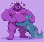  &lt;3 2021 anthro anthro_on_anthro beard belly big_belly big_moobs big_muscles blue_body blue_fur blush duo embrace eyebrows eyes_closed facial_hair fur hair hi_res horn hug lutrine male male/male mammal markings moobs musclegut muscular muscular_anthro muscular_male mustelid navel nipples nude overweight overweight_anthro overweight_male pubes purple_background purple_body purple_fur simple_background size_difference smile splashburr standing tuft tusks ursid were weremustelid wereotter 