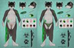  2015 anus balls chubby_male collar genitals green_eyes humanoid_genitalia humanoid_penis male model_sheet mytigertail nude penis solo standing 