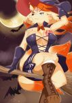  absurd_res anthro blue_eyes breasts canid canine clothed clothing female fox fur hair hakumen halloween halloween_costume headgear headwear hi_res holidays karakusa.p kemono lifewonders mammal smile solo tokyo_afterschool_summoners video_games 