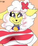  animatronic anthro big_breasts bovid breasts brightdowne caprine fangs female hi_res looking_at_viewer machine mammal robot sha_(twf) sheep solo the_walten_files 