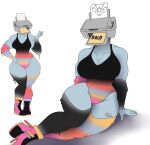  animate_inanimate anthro big_breasts big_butt boots breasts butt clothing curvy_figure female footwear hi_res human humanoid mammal not_furry photolol.03 plantigrade printer-chan(photolol.03) simple_background solo swimwear text tight_clothing voluptuous wide_hips 