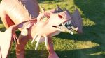  16:9 3d_(artwork) cryptocrisis detailed_background digital_media_(artwork) dragon dragon_(shrek) dreamworks female female_pred feral feral_pred grass hi_res human human_prey male male_prey mammal outside plant sharp_teeth shrek_(series) soft_vore teeth unwilling_vore vore widescreen 