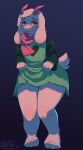  2021 absurd_res anthro big_butt blush bovid butt caprine clothed clothing clothing_lift curvaceous curvy_figure deltarune fur girly goat hi_res horn kooriki male mammal pink_eyes ralsei robe scarf smile solo tail_tuft teasing thick_thighs tuft undertale_(series) video_games voluptuous white_body white_fur 