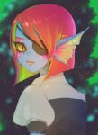  animal_humanoid blonde_hair clothing eye_patch eyewear female fin fish fish_humanoid hair humanoid looking_at_viewer marine marine_humanoid multicolored_hair pipitasout pupils red_hair scales shirt slit_pupils solo topwear undertale_(series) undyne yellow_sclera young 