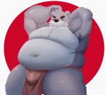  2021 absurd_res anthro arkross1999 asian_clothing belly black_nose bulge clothing east_asian_clothing eyes_closed facial_hair fundoshi hi_res japanese_clothing kemono male mammal mature_male moobs mustache navel overweight overweight_male simple_background solo underwear ursid 