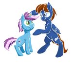  absurd_res alpha_channel blue_body brown_hair cutie_mark doesnotexist duo equid equine fan_character feral flowbish green_eyes gyro_tech gyrotech hair hasbro hi_res hooves horn male mammal mane my_little_pony pegasus pink_hair quadruped ring seaward_skies unguligrade_legs unicorn unicorn_horn wings 