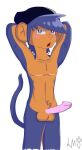  anthro erection haplorhine male mammal manic_the_monkey monkey nude pose primate purple_body solo unknown_artist 