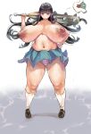  big_breasts bottomwear breasts clothed clothing female holding_melee_weapon horn horned_humanoid huge_breasts humanoid humanoid_pointy_ears nipples not_furry panties saint_zcup skirt solo topless underwear 