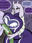  anthro belly big_breasts boss_monster bovid breasts caprine clothed clothing dialogue duo female fur hi_res huge_breasts huge_hips huge_thighs isolatedartest mammal mature_female old overweight overweight_anthro overweight_female thick_thighs tight_clothing toriel undertale undertale_(series) video_games wide_hips 
