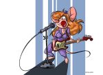  2019 anthro chip_&#039;n_dale_rescue_rangers disney dutch_(artist) electric_guitar female gadget_hackwrench guitar mammal microphone mouse murid murine musical_instrument plucked_string_instrument rodent solo string_instrument 