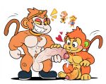  animal_crossing anthro balls big_penis blush bodily_fluids circlet duo erection flip_(animal_crossing) foreskin genital_fluids genitals handjob haplorhine hexdisciple huge_penis male male/male mammal monkey muscular muscular_male nintendo penile penis penis_size_difference precum primate sex tiansheng_(animal_crossing) video_games 