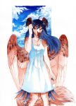  anthro clothing cloud dress female hair hi_res rinku sky solo 