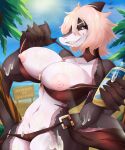  5:6 absurd_res anthro big_breasts breasts clothed clothing female fish hair hi_res marine nipples non-mammal_breasts shark smile solo suddenhack teeth 