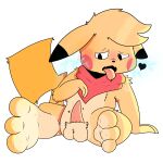  1:1 absurd_res alpha_channel balls blush bodily_fluids electric fan_character feet genitals hi_res male moxiepawler_(artist) nintendo paws penis pikachu pok&eacute;mon pok&eacute;mon_(species) solo sweat video_games 