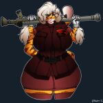  2018 absurd_res anthro badge big_breasts black_background bottomwear breasts brown_body brown_fur brown_stripes buxbi_(character) clothing cosplay curvy_figure digital_media_(artwork) felid female fingers fur gloves gun hair handwear hellsing hi_res hourglass_figure huge_breasts looking_at_viewer mammal mature_anthro mature_female multicolored_body multicolored_fur orange_body orange_fur pantherine ranged_weapon seras_victoria short_hair simple_background skirt smile solo standing striped_body striped_fur stripes superix teeth thick_thighs tiger voluptuous weapon white_body white_fur white_hair wide_hips yellow_eyes 
