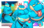  absurd_res anthro balls belly big_belly blue_body clothing disembodied_hand erection feraligatr genitals group hi_res humanoid_genitalia humanoid_penis hypnosis looking_pleasured male mind_control moobs nintendo nipples nude open_mouth overweight overweight_anthro overweight_male penis pok&eacute;mon pok&eacute;mon_(species) reptile ringed_eyes scalie solo thick_thighs tongue tongue_out underwear video_games zourik 