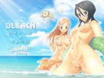  black_hair bleach blush breasts innertube inoue_orihime kon kuchiki_rukia long_hair medium_breasts multiple_girls nude nude_filter ocean orange_hair pussy tanaka_takayuki third-party_edit wardrobe_malfunction water 